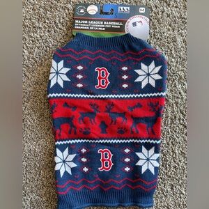 New MLB Boston Red‎ Sox Dog Christmas Sweater size Medium